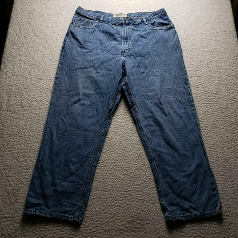Route 66 Jeans Mens 42x30 Blue Relaxed Fit Straight Denim Pants Medium Wash